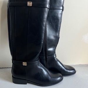 Liz Claiborne Womens Rumford Stacked Heel Riding Boots